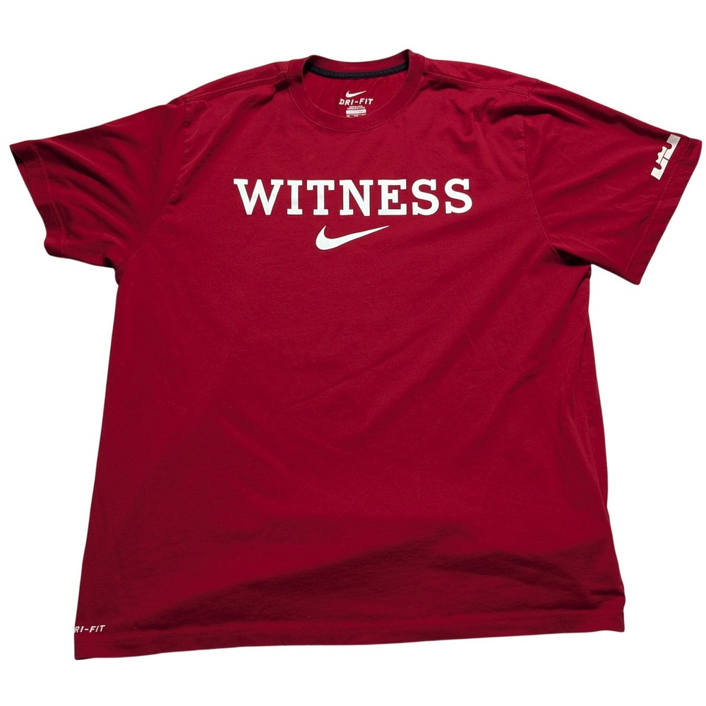 Nike LeBron James Witness Dri-FIT Red Graphic T-Shirt Mens XXL